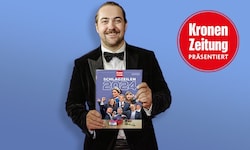 Unser Olympiasieger Valentin Bontus blätterte bereits interessiert im „Krone“-Buch. Er freut ...