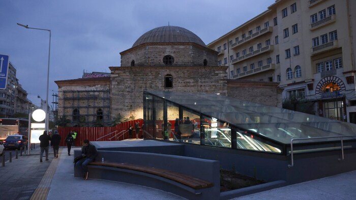 Entrance to the metro in Thessaloniki