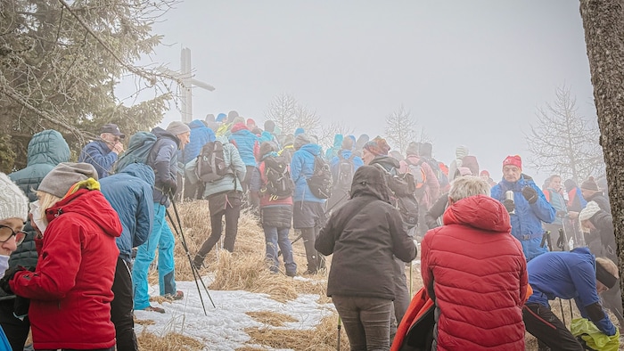 Der Topitza-Gipfel steckte am 1. Adventsonntag mitten im Hochnebel.