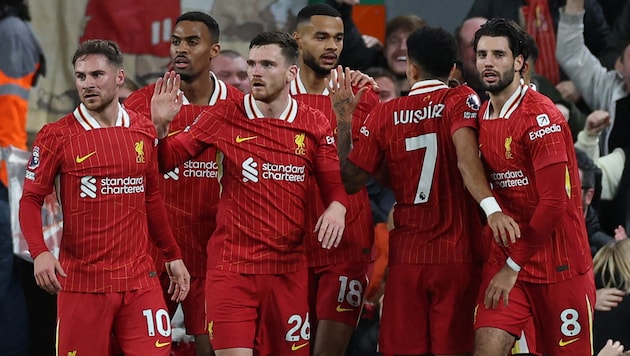 No mercy against champions ManCity: the Liverpool FC players ... (Bild: AFP)