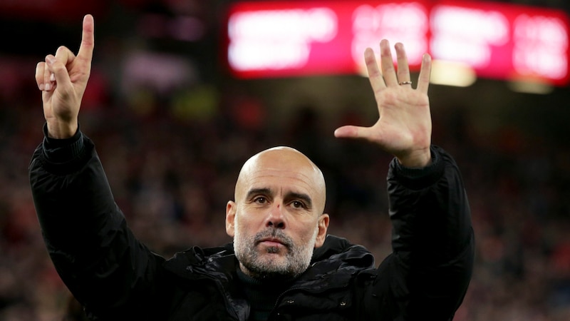 Pep Guardiola nach der Niederlage gegen Liverpool (Bild: AP ( via APA) Austria Presse Agentur/ASSOCIATED PRESS)