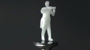 Die Mikrominiatur von Johann Strauß ist nur durch das Mikroskop sichtbar.