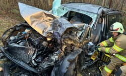 Die Feuerwehr musste den Fahrer aus dem Wagen schneiden.