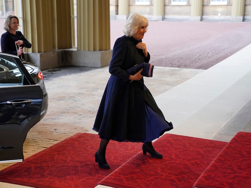 Queen Camilla on her way to the palace. (Bild: Jonathan Brady/PA)