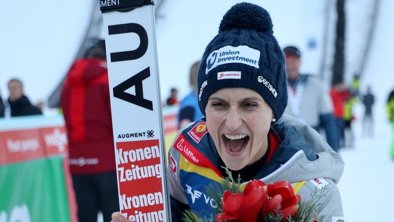 Eva Pinkelnig cheered so beautifully in Villach two years ago (Bild: Rene Krammer)