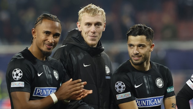 Jusuf Gazibegovic (rechts) könnte schon im Jänner zum 1. FC Köln wechseln.  (Bild: APA/ERWIN SCHERIAU)