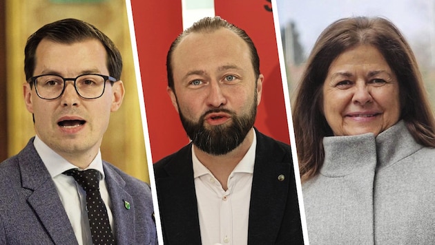 Stefan Hofer, Max Lercher and Doris Kampus are said to be in the running for the top job. (Bild: Krone KREATIV/Christian Jauschowetz; Sepp Pail, LT Stmk/Scheriau)