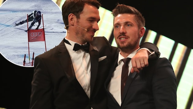 Good friends: Felix Neureuther (left) and Marcel Hirscher (Bild: GEPA)