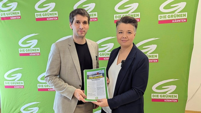 Energiesprecher Lukas Hammer und NR-Abgeordnete Olga Voglauer sprechen sich klar für Windkraft ...