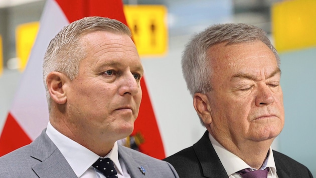 Mario Kunasek und Anton Lang werden nicht Regierungspartner. (Bild: Krone KREATIV/Sepp Pail, Christian Jauschowetz)