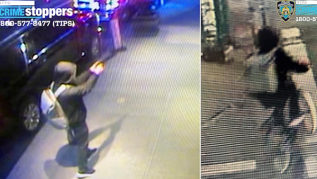 Footage from a surveillance camera shows both the attack and the assailant's escape. (Bild: APA/AP)