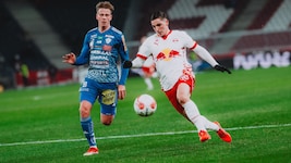 Gloukh (re.) überzeugte gegen Hartberg, versemmelte aber einen Elfer leichtfertig. (Bild: Red Bull Salzburg/Andreas Schaad)