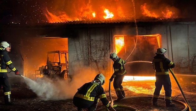 There was also a diesel tank in the shed, which melted. (Bild: Einsatzdoku)