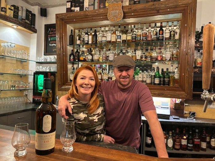 Bianca and Heimo Aichholzer run a bar in Söbriach with a wide range of whisky.