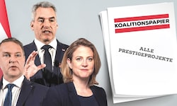 Erste Annäherungen: Babler, Nehammer und Meinl-Reisinger regieren womöglich bald gemeinsam.