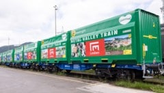 Die Waggons von Innofreight sind auch mit dem Steiermark-Herz unterwegs.  (Bild: Innocube)