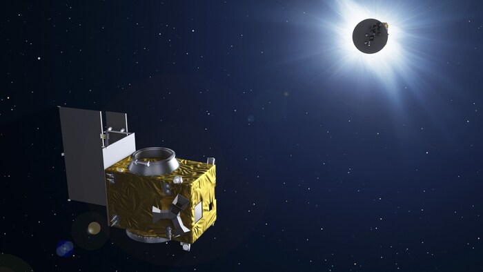 Das Satelliten-Paar soll Mini-Sonnenfinsternisse (Bild) simulieren.