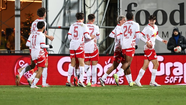 Zeteny Jano (re.) jubelte zuerst über das Tor, flog dann vom Platz. (Bild: GEPA pictures)