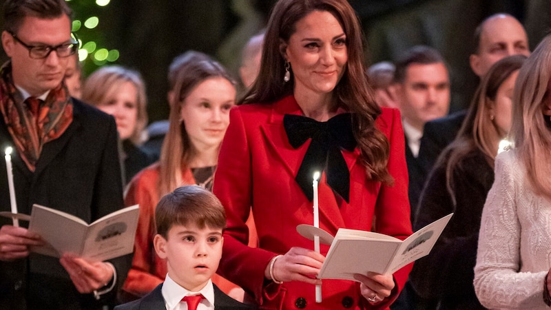 Kate verriet, dass sie Prinz Louis darum gebeten habe, ein Geheimnis zu bewahren. (Bild: APA/Aaron Chown/Pool Photo via AP))