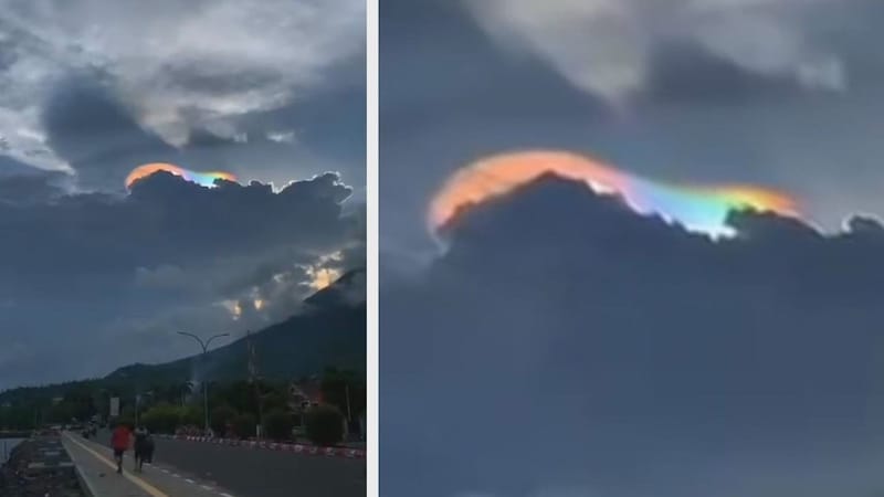 Die irisierenden Farben in den Wolken entstehen durch die Beugung des Lichts an feinen Wassertröpfchen. (Bild: KameraOne)