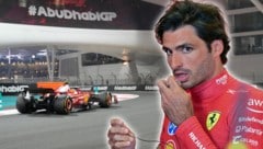 Ferrari (mit Carlos Sainz) fährt in Abu Dhabi nur hinterher. (Bild: Associated Press, APA/AFP/Giuseppe CACACE)