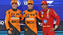 Oscar Piastri, Lando Norris, Carlos Sainz (von links) (Bild: AP)