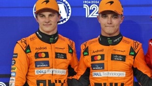 Oscar Piastri, Lando Norris, Carlos Sainz (von links)