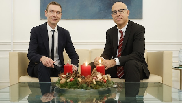 Finanzminister Gunter Mayr und Wifo-Chef Gabriel Felbermayr (Bild: Holl Reinhard)