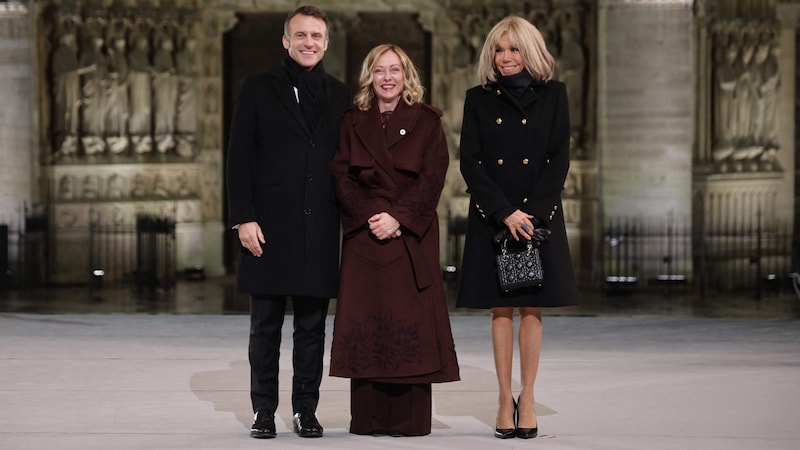 Italy's head of government Giorgia Meloni also attended the opening ceremony. (Bild: CHRISTOPHE PETIT TESSON / AFP / picturedesk.com)