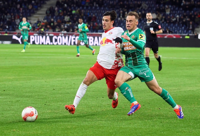 Scored again: Nicolas Capaldo (left).