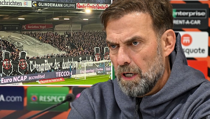 In Kiel hielten es einige Fans für eine gute Idee, unter anderem Jürgen Klopps Konterfei mit ...