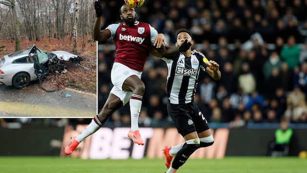 Michail Antonio befindet sich nach einem schweren Autounfall im Spital. (Bild: AP/Richard Sellers, facebook.com/fabrizioromanoherewego)