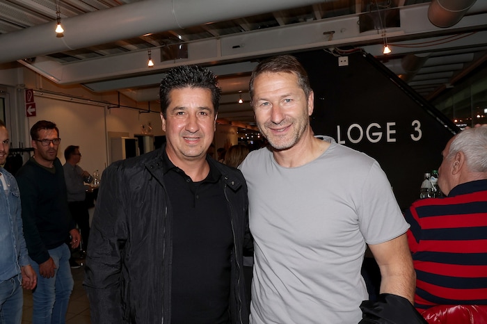 Frankreich-Experte und Monaco-Co-Trainer Christian Peintinger (li.) mit Kosovo-Teamchef Franco Foda.
