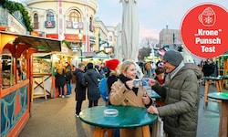 Beim Wintermarkt am Riesenradplatz im Prater lockt eine große Auswahl an Punsch und ein buntes ...