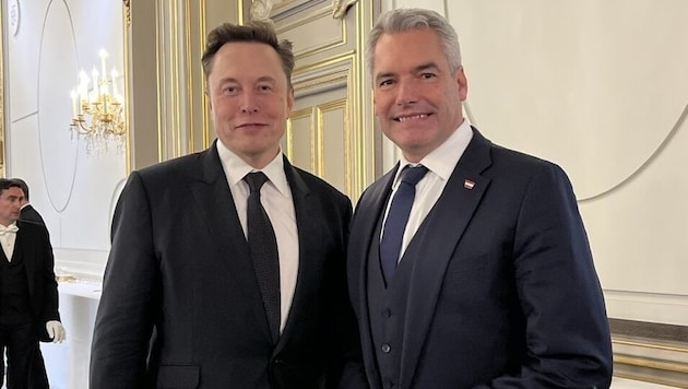 "In many respects, we are in agreement. It was an honor to speak with you," Elon Musk wrote to Chancellor Karl Nehammer. (Bild: x.com/karlnehammer)