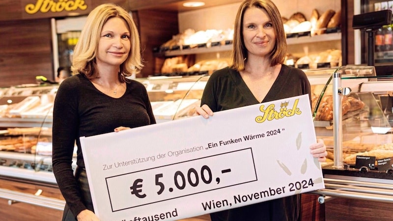 Irene Ströck, Geschäftsführerin der Handwerksbäckerei Ströck, mit „Krone“-Ombudsfrau Barbara Stöckl. (Bild: Lukas Lorenz/Ströck)