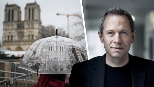 Notre Dame ist neu: Am Wochenende wurde das Monument in Paris feierlich eröffnet. Dietmar Feichtinger zog in den 80er-Jahren von der Steiermark nach Paris. (Bild: Krone KREATIV/Imre Antal/Christian Jungwirth)