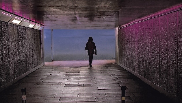 Eine junge Niederösterreicherin war am Bahnhof Langenzersdorf gerade auf dem Heimweg, als sie der Angeklagte in einer dunklen Unterführung ansprach. (Bild: Krone KREATIV/Stock Adobe)