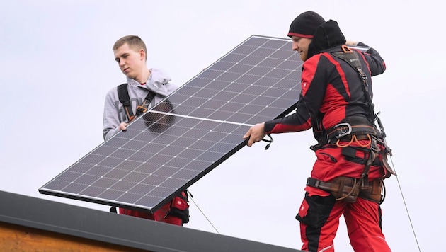 Larger PV systems should also be permit-free in future. (Bild: APA/ROBERT JAEGER / APA / picturedesk.com)