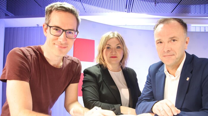 Die Regierung der Stadt Salzburg ist sich einig: Kay-Michael Dankl, Anna Schiester und ...