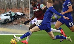 Michail Antonio (li., Nummer 9) wurde bei einem Autounfall schwer verletzt.