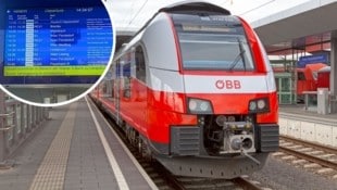 Gerade im November und an den ersten Dezembertagen hatten die ÖBB mit vielen Verspätungen zu kämpfen. (Bild: stock.adobe.com/Krone kreativ)