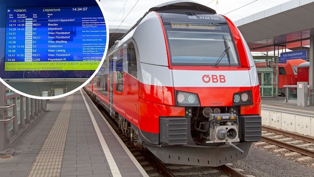 Gerade im November und an den ersten Dezembertagen hatten die ÖBB mit vielen Verspätungen zu kämpfen. (Bild: stock.adobe.com/Krone kreativ)