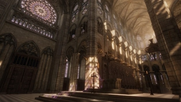 Mit „Notre-Dame de Paris: Journey Back in Time“ lädt Ubisoft virtuell zum Besuch der berühmten Kathedrale. (Bild: Ubisoft)