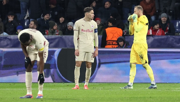 Alexander Schlager (r.) and Co. had no chance against PSG. (Bild: GEPA/GEPA pictures)