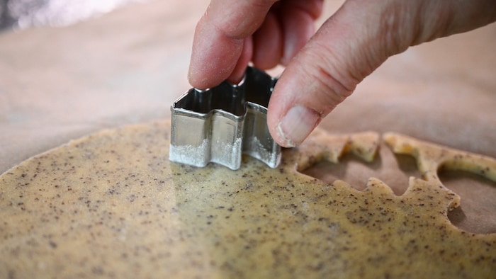 The dough should be rolled out to a thickness of two to two and a half millimetres, then it's ...