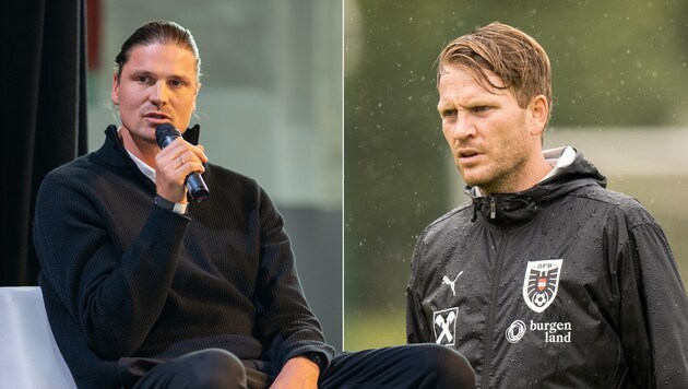 Sebastian Prödl (l.) takes over as head of youth development, Peter Perchtold (r.) becomes the new U21 team manager. (Bild: GEPA/GEPA pictures)