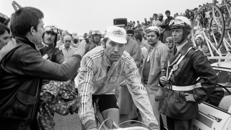 Eddy Merckx bei der Tour de France 1975 (Bild: AFP/APA/Gabriel DUVAL)