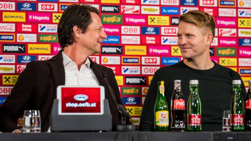 Peter Schöttel (li.) und Peter Perchtold (Bild: GEPA pictures)