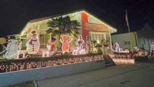 Besuchermagnet. Täglich von 16 bis 21 Uhr leuchtet das Haus der Familie Töpfer in Pinkafeld. (Bild: Weber Franz/Franz Weber)